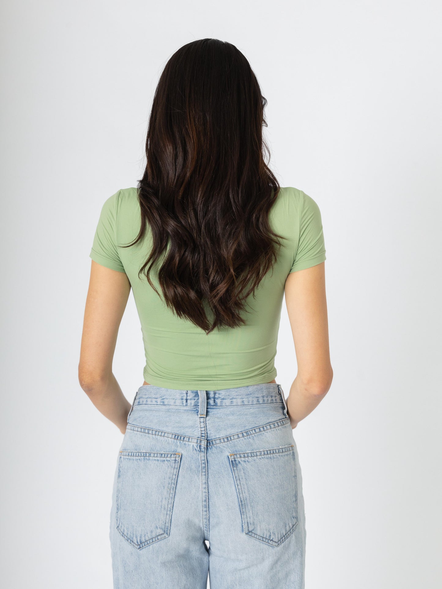 Essential Double Layer Tight T-shirt Pistachio