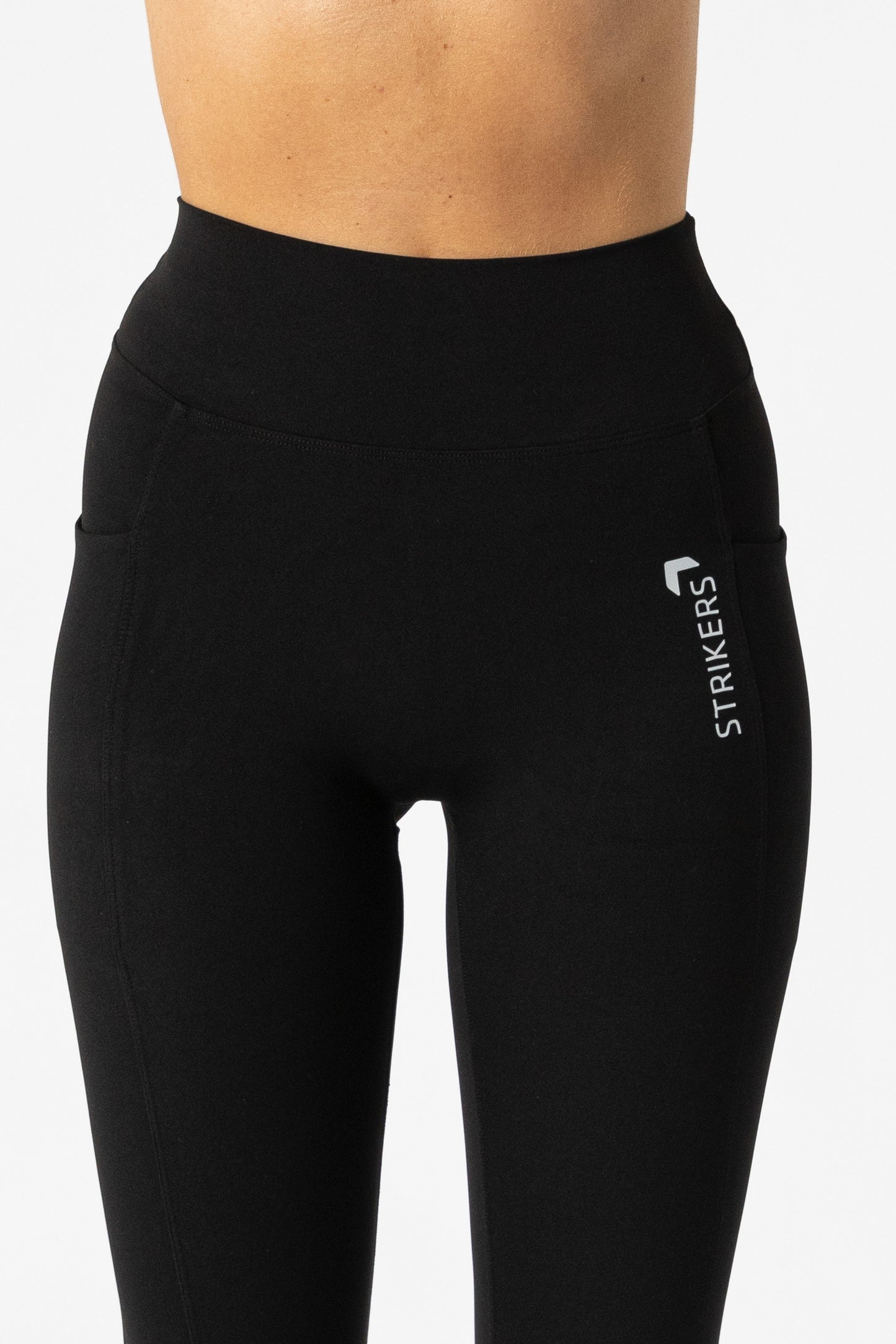 Soft Contrast-Trim Leggings Black with pockets