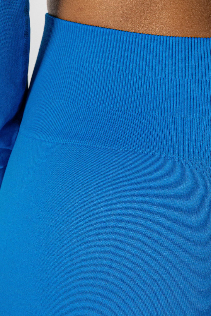 Split Flared Seamless Leggings Blue