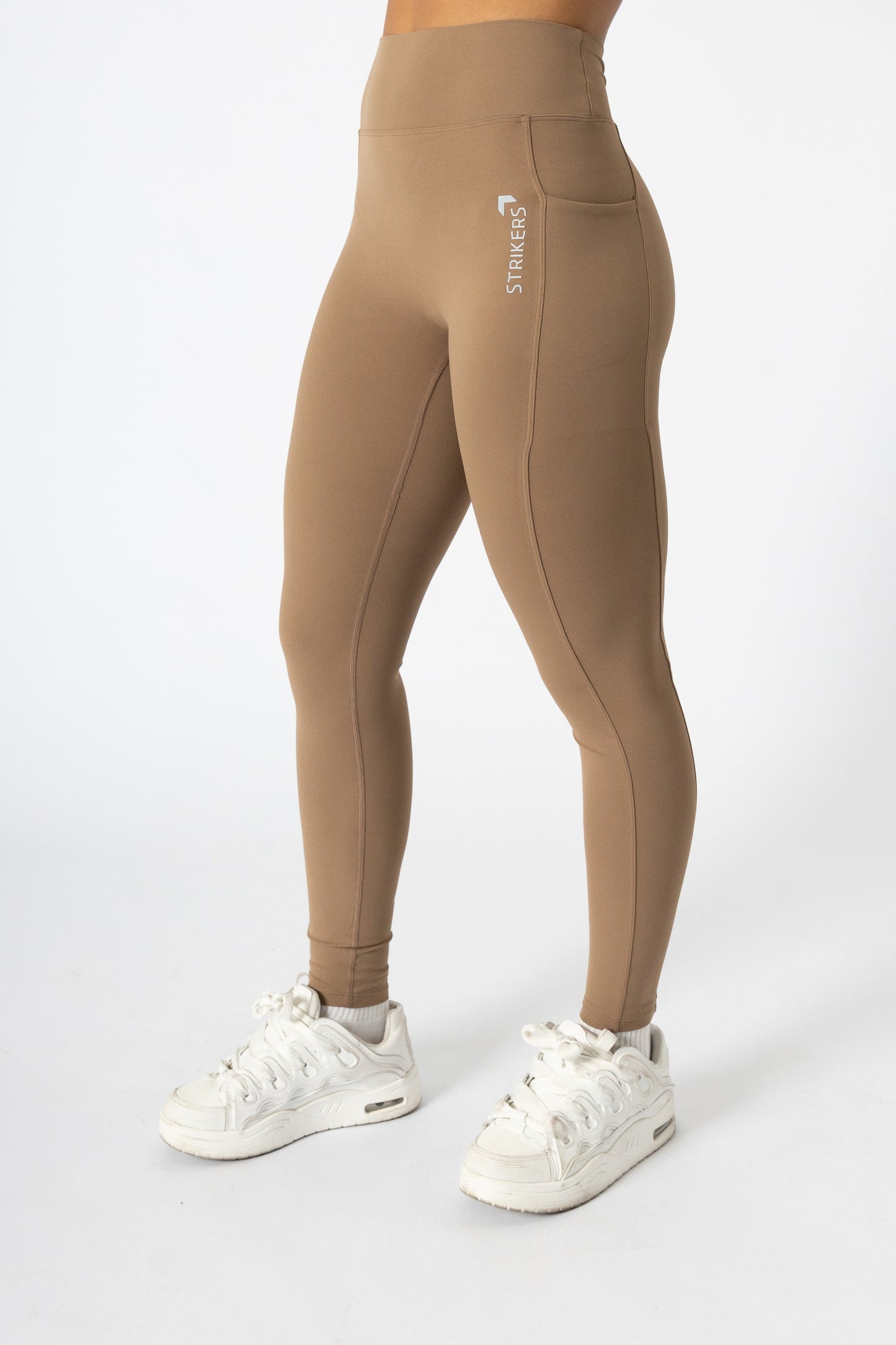 Soft Contrast-Trim Leggings Caramel With pockets