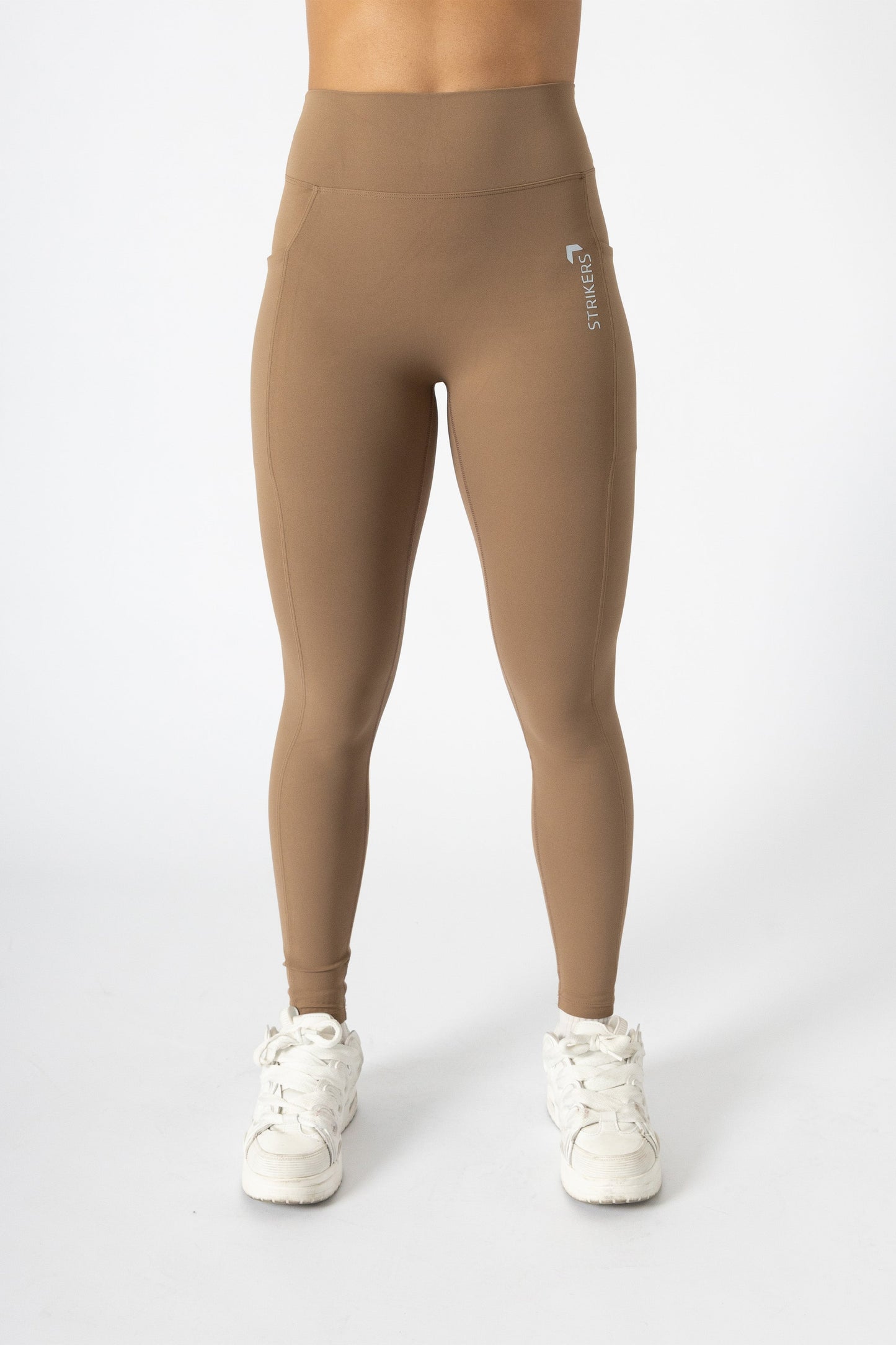 Soft Contrast-Trim Leggings Caramel With pockets