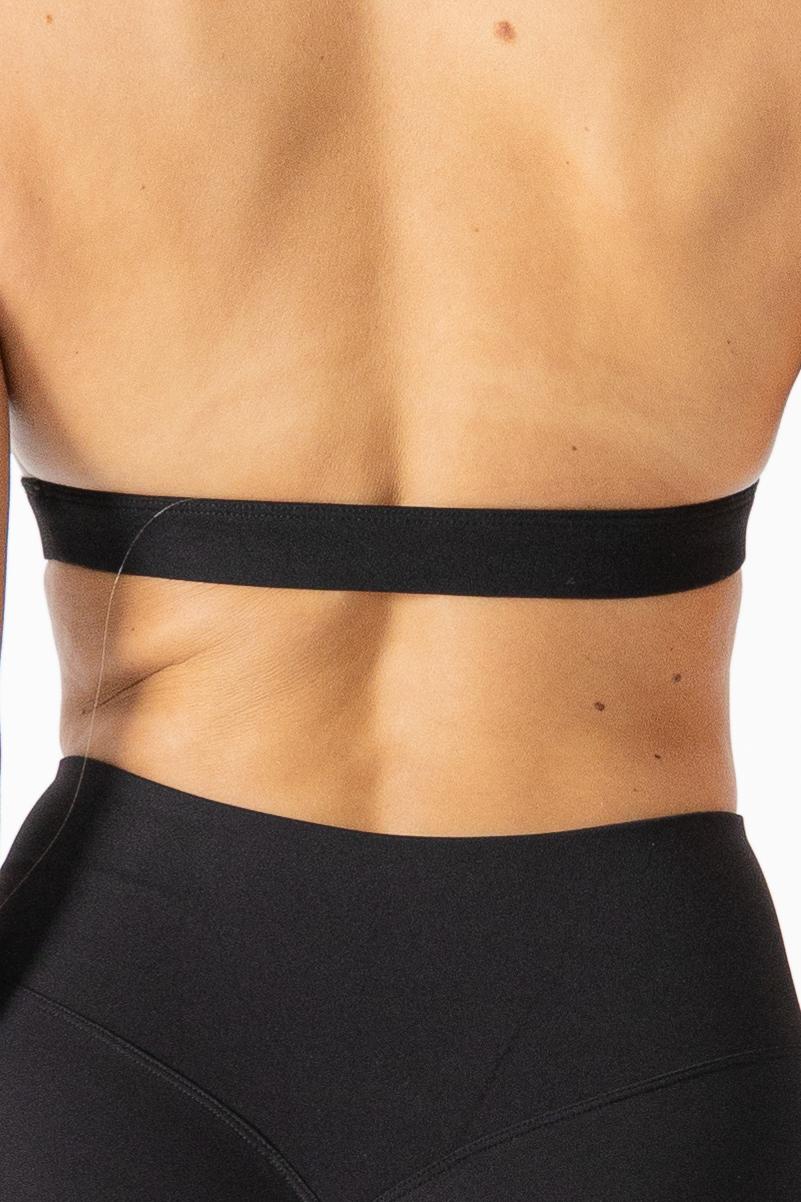 Soft Contrast-Trim Sports bra Black