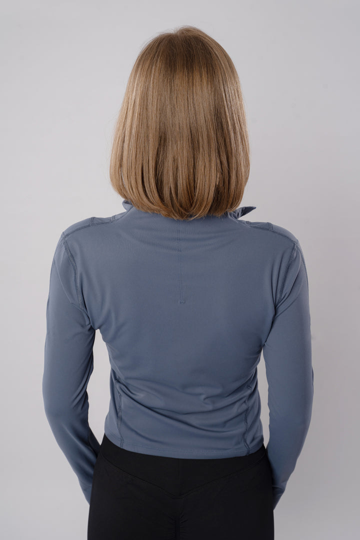 Long Sleeve Henley Shirt blue grey