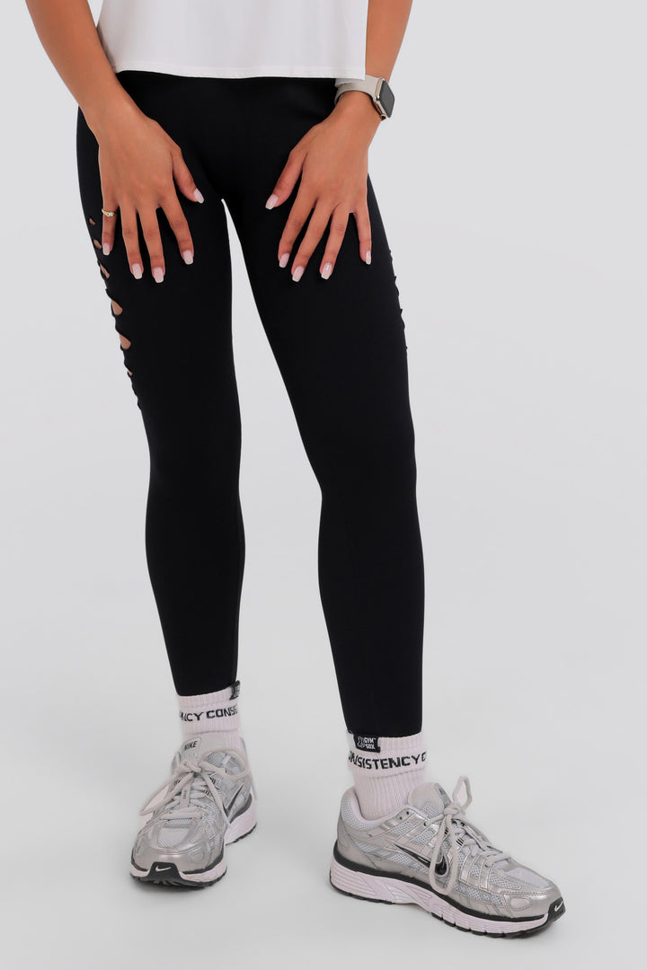 Energy Ripped Scrunch Leggings Black
