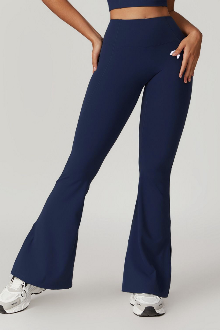 Minimal Scrunch Flared Leggings Navy