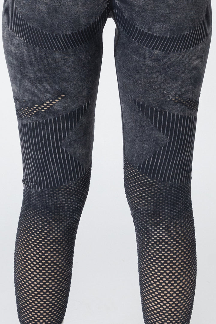 Washed Power Leggings Dark Navy Gray