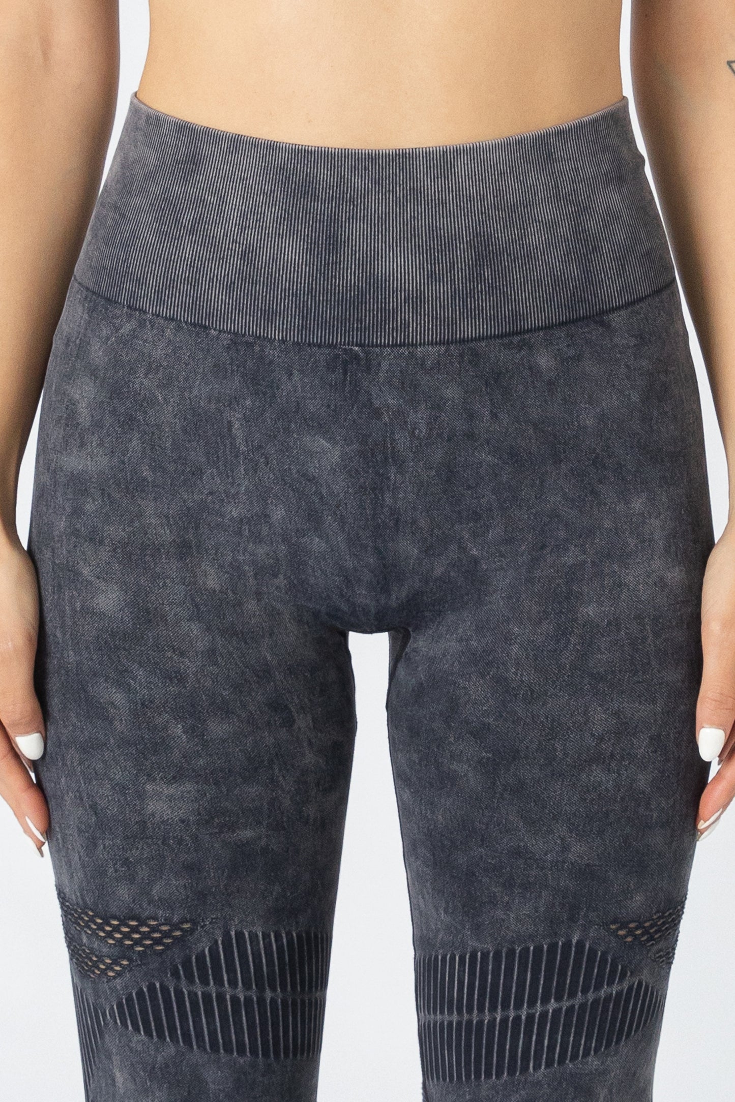 Washed Power Leggings Dark Navy Gray