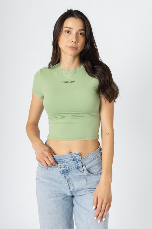 Essential Double Layer Tight T-shirt Pistachio