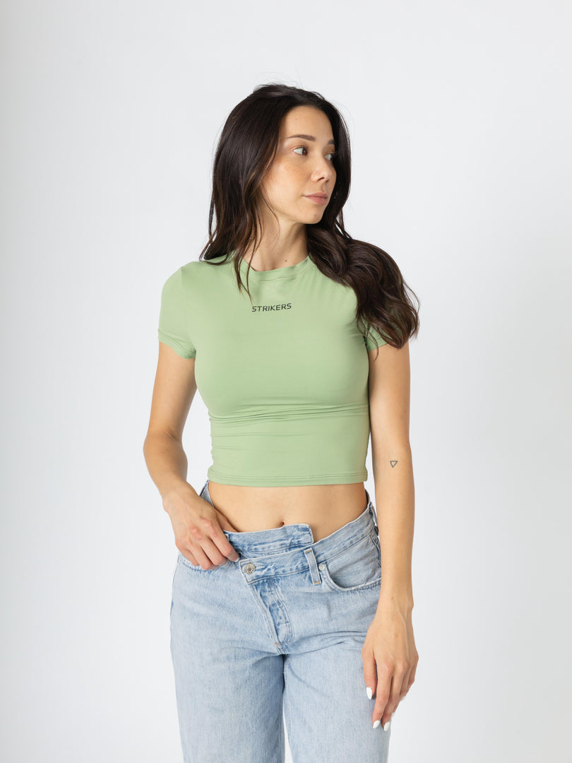 Essential Double Layer Tight T-shirt Pistachio