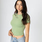 Essential Double Layer Tight T-shirt Pistachio