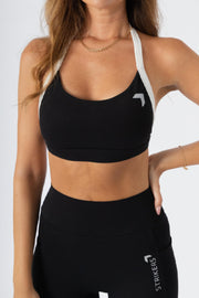 Soft Contrast-Trim Sports bra Black
