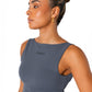 Fold over Open-Back Crop Top Grey