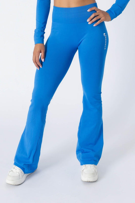 Split Flared Seamless Leggings Blue