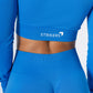 Split Flared Seamless Leggings Blue