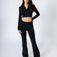 Split Flared Seamless Leggings Black