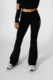 Split Flared Seamless Leggings Black