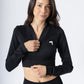 Split Flared Seamless cropped Track Jacket Black