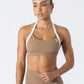 Soft Contrast-Trim sports bra Caramel
