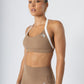 Soft Contrast-Trim sports bra Caramel
