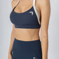 Soft Contrast-Trim sports bra Navy