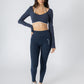 Soft Contrast-Trim Leggings Navy With pockets