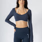 Soft Contrast-Trim Leggings Navy With pockets