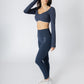 Soft Contrast-Trim Leggings Navy With pockets