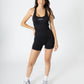 Vital Ribbed short Bodysuit Black