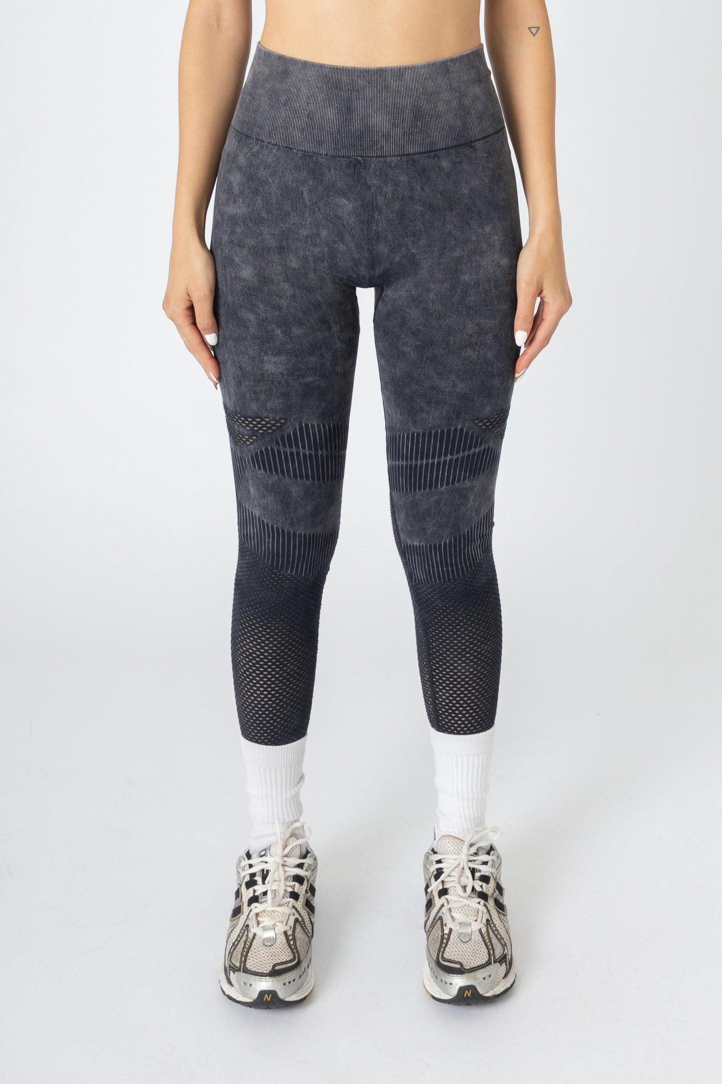 Washed Power Leggings Dark Navy Gray