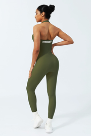 Energy Halter Neck Jumpsuit Green