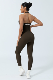 Energy Halter Neck Jumpsuit Dark Maroon