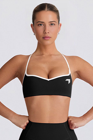 Soft Contrast Sports Bra Black