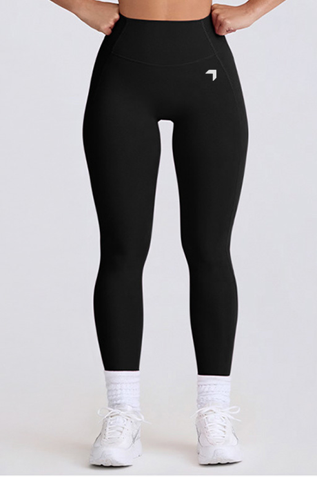 Soft Contrast High Waisted Leggings Black