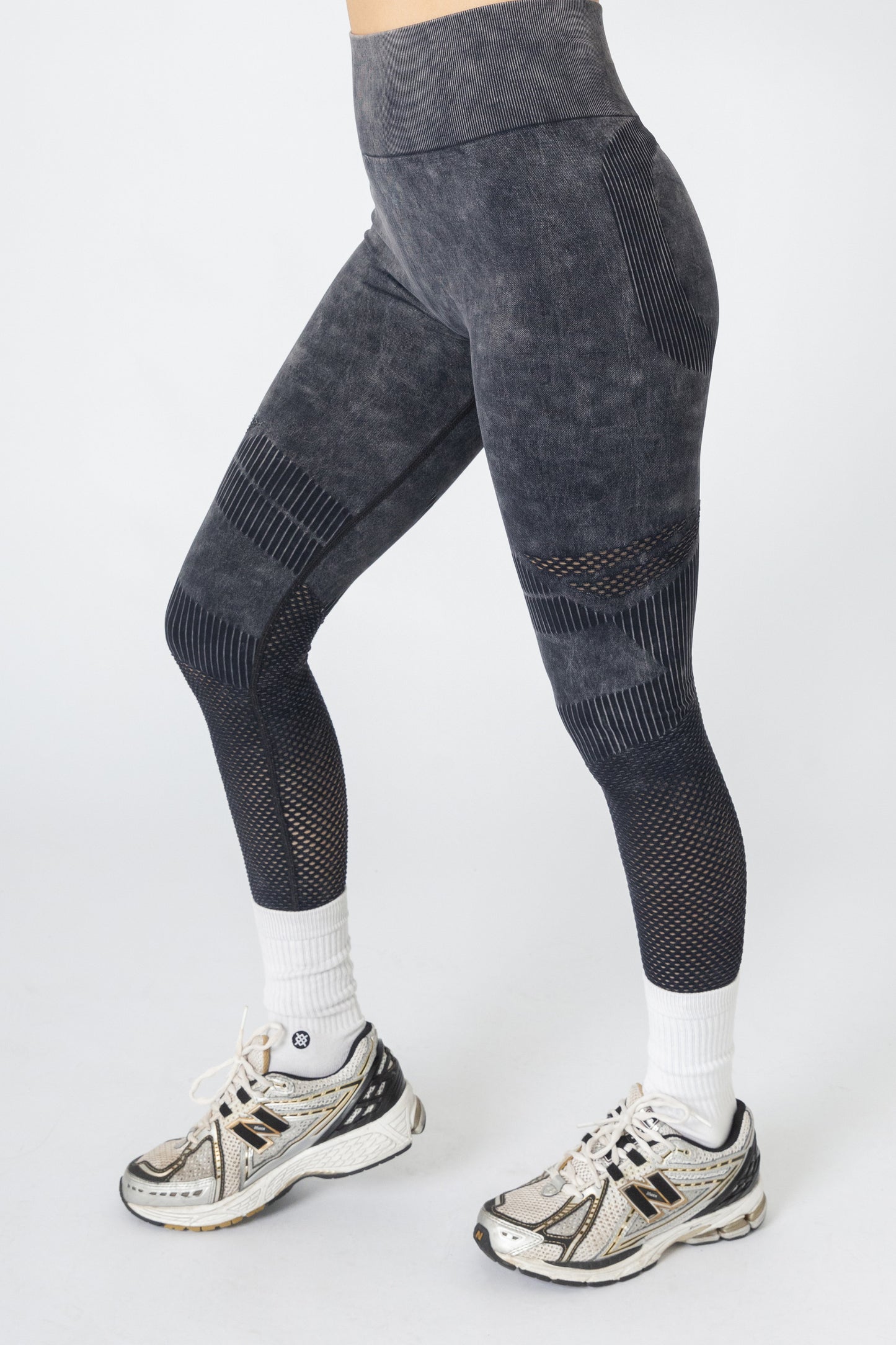 Washed Power Leggings Dark Navy Gray
