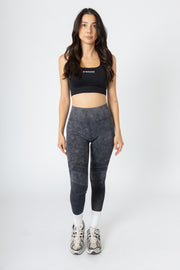 Washed Power Leggings Dark Navy Gray