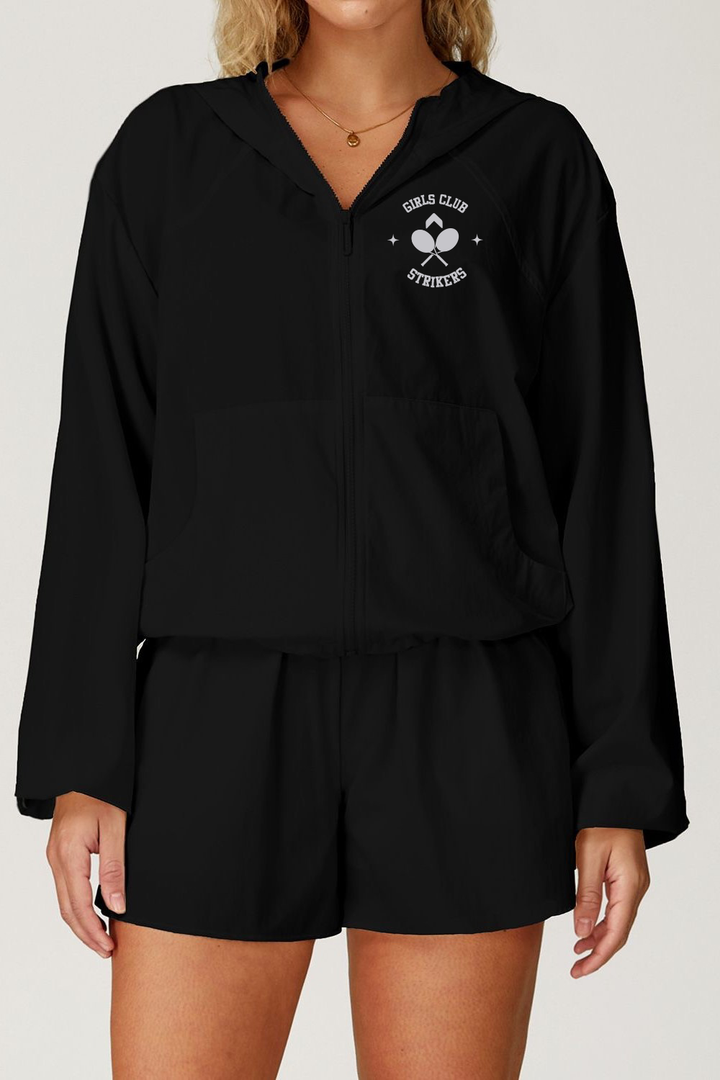 Girls Club Tennis Jacket Black