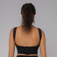 Fold over Open-Back Crop Top Black