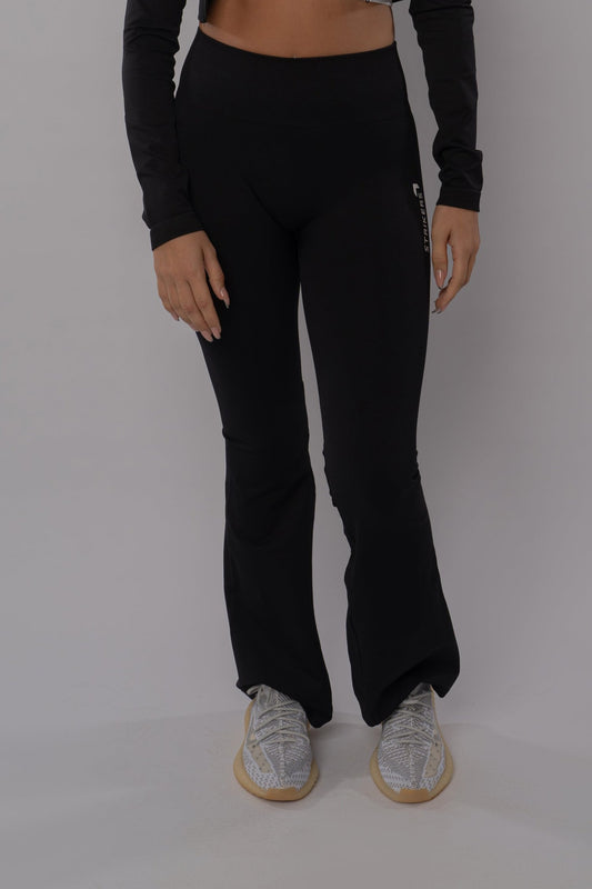 Split Flared Seamless Leggings Black