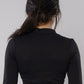 Split Flared Seamless cropped Track Jacket Black