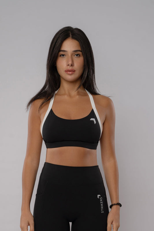 Soft Contrast-Trim Sports bra Black