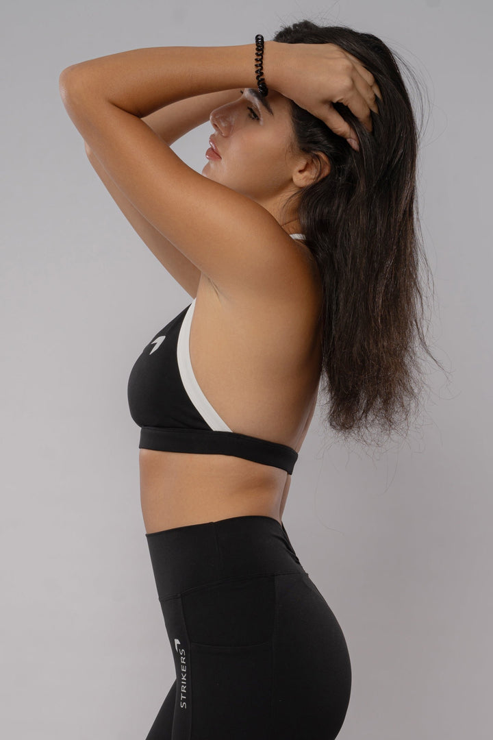 Soft Contrast-Trim Sports bra Black