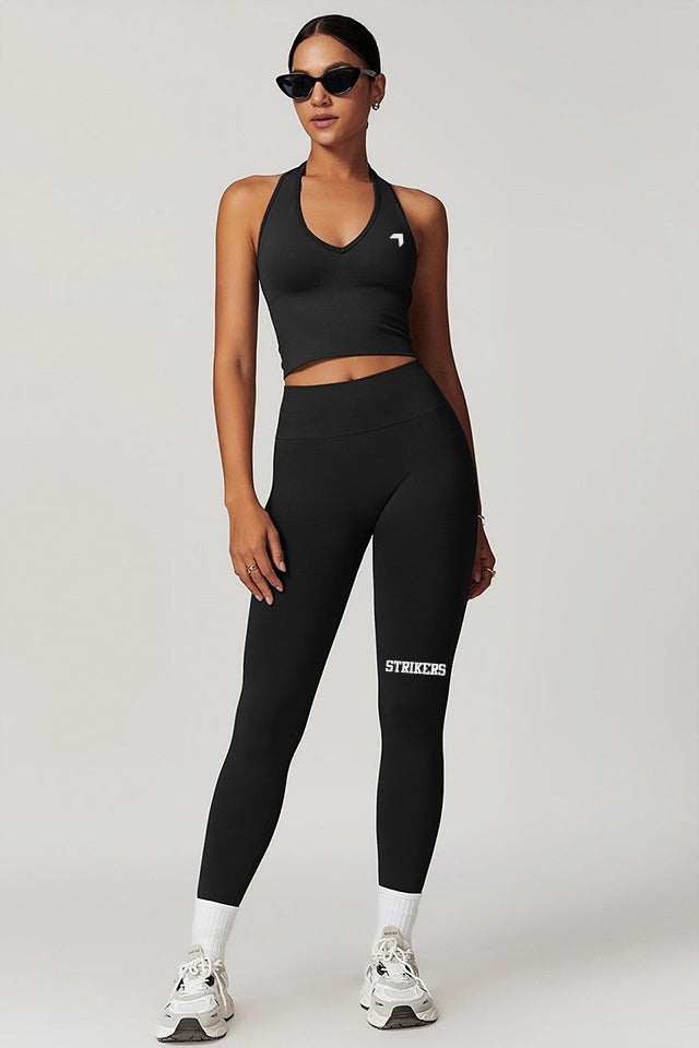 Activate Halter Neck Crop Top Black
