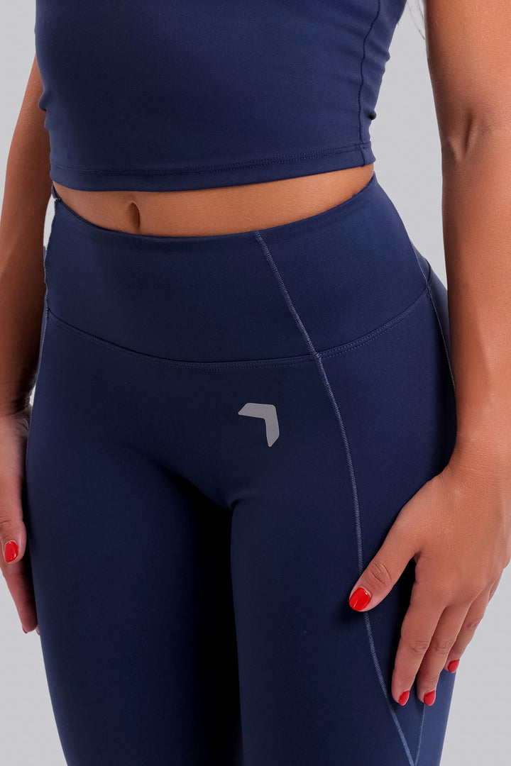 Aura Scrunch Flared Leggings Navy
