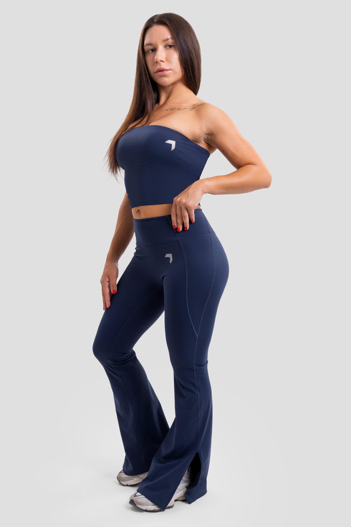 Aura Strapless Crop Top Navy
