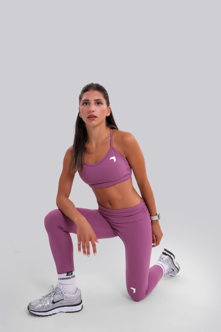 Soft active Foldover Legging rose purple