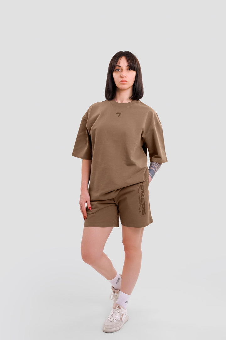 Aura Flex Oversize T-Shirt Beige + short