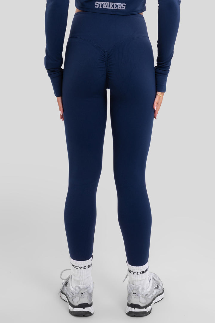Split soft sculpt high Waisted Leggings Navy
