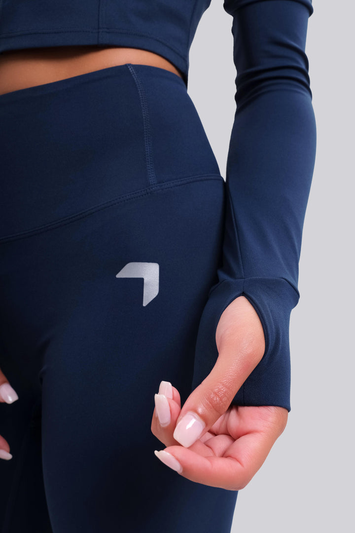 Split soft sculpt high Waisted Leggings Navy