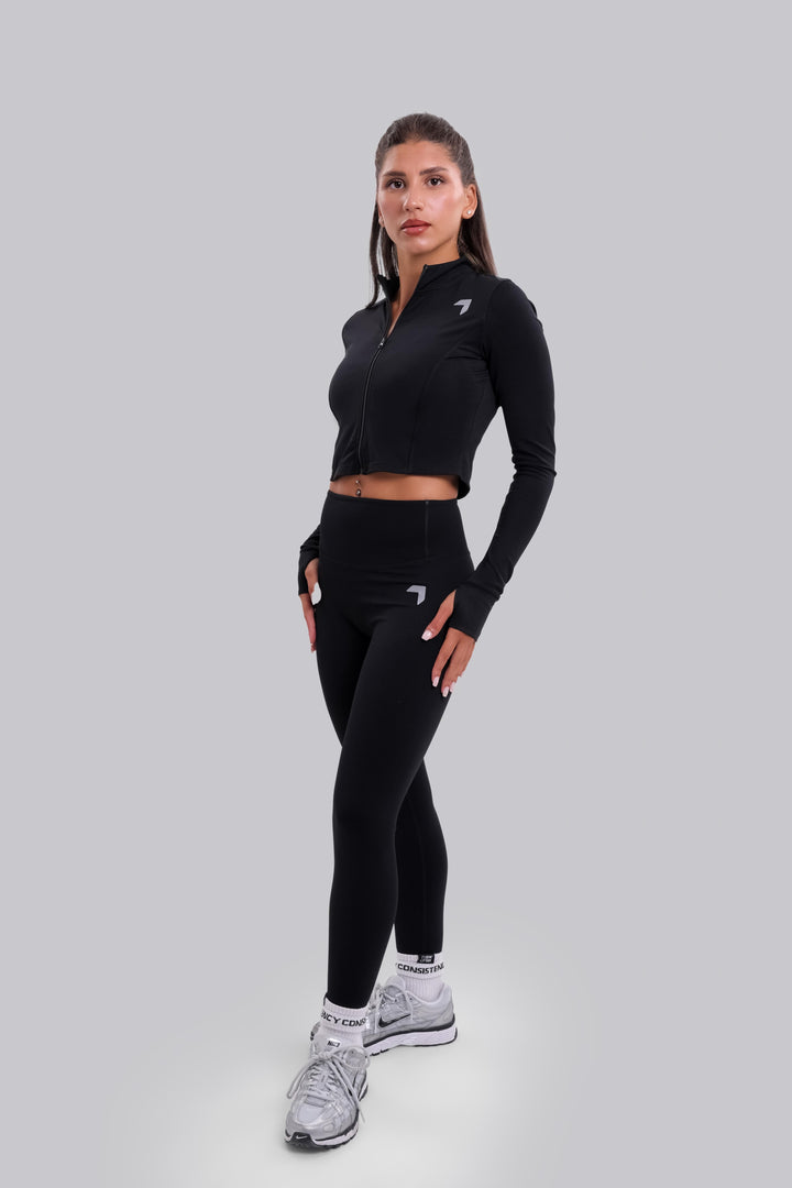 Energy Crop Long Sleeve Jacket Black