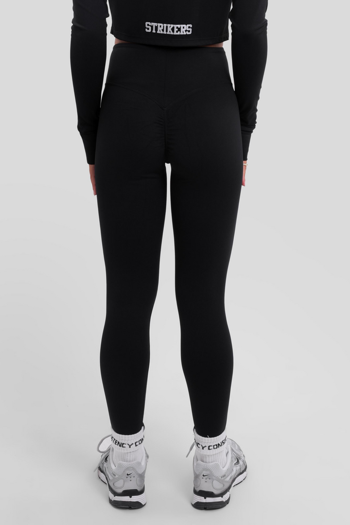 Split soft sculpt zip up high Waisted Leggings Black